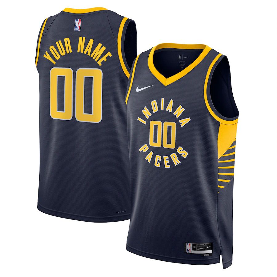 Men Indiana Pacers Nike Navy Icon Edition 2022-23 Swingman Custom NBA Jersey